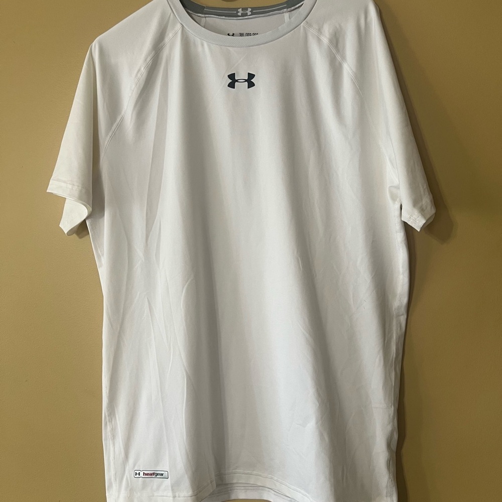 Under Armour White Short Sleeve Athletic Tee